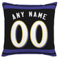 Custom B.Ravens Pillow Purple Football Team Decorative Throw Pillow Case Print Personalized Football Style Fans Letters & Number Birthday Gift Football Pillows