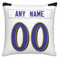 Custom B.Ravens Pillow Purple Football Team Decorative Throw Pillow Case Print Personalized Football Style Fans Letters & Number Birthday Gift Football Pillows